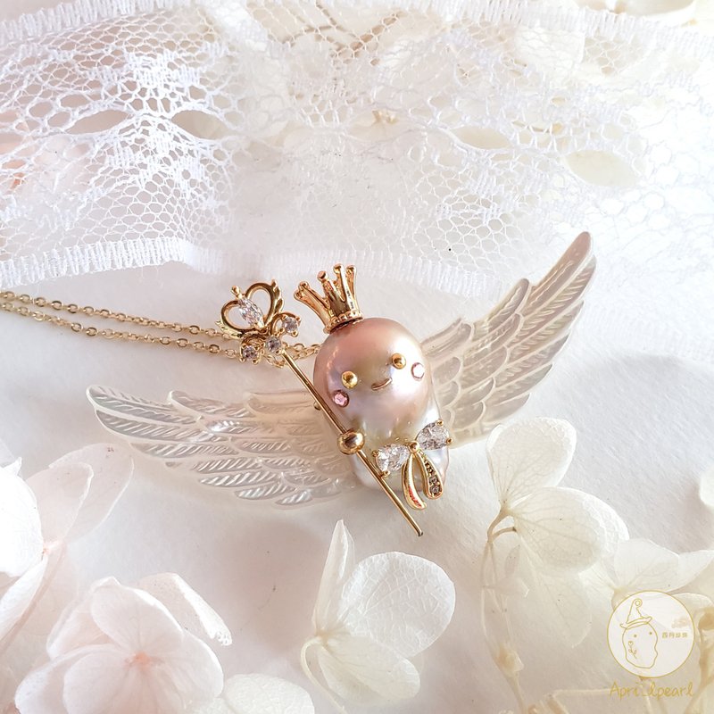 Baroque 原创设计巴洛克淡水珍珠可爱小天使项链 - 项链 - 珍珠 