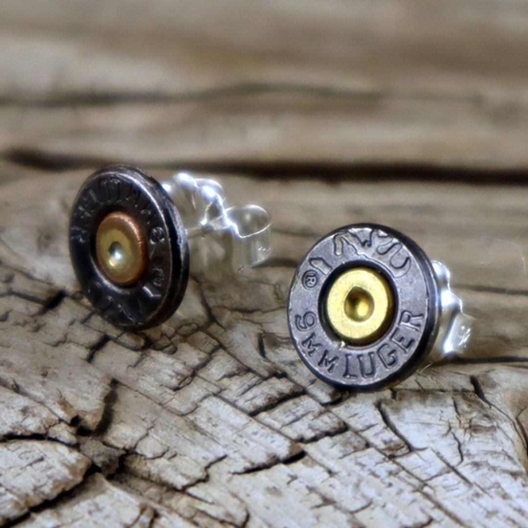 Bullet Designs 9mm手枪子弹耳环 / 复古金属个性耳针 耳针式耳扣 - 耳环/耳夹 - 其他金属 