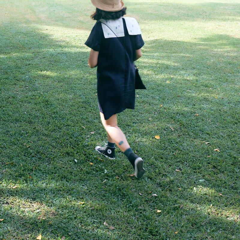 Midnight Tree - Picnic Dress - 洋装/连衣裙 - 棉．麻 蓝色