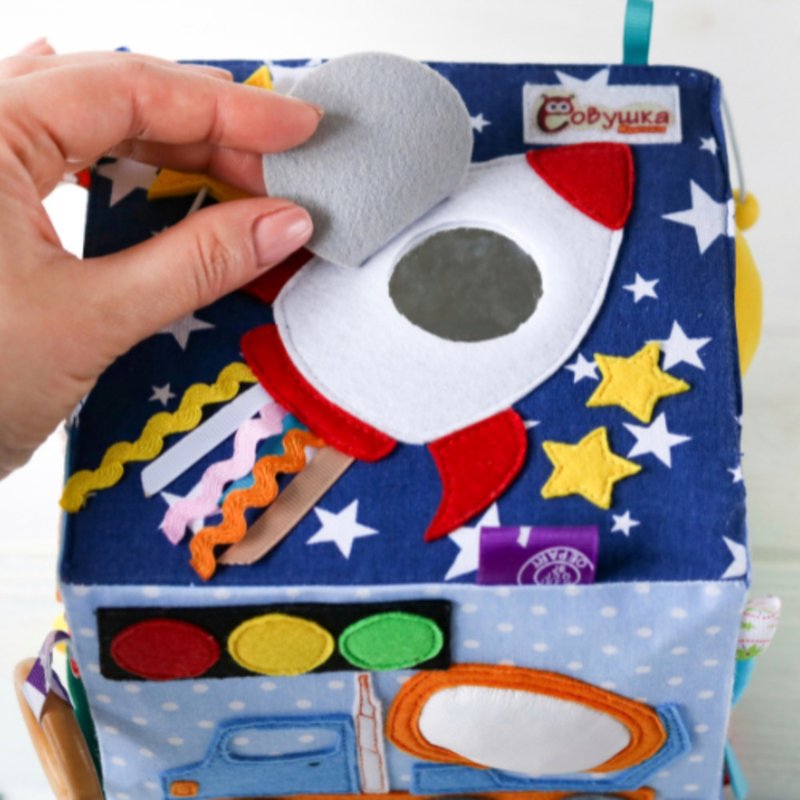 Montessori Cube BABY BOY, toddler toys for fine motor skills - 玩具/玩偶 - 棉．麻 