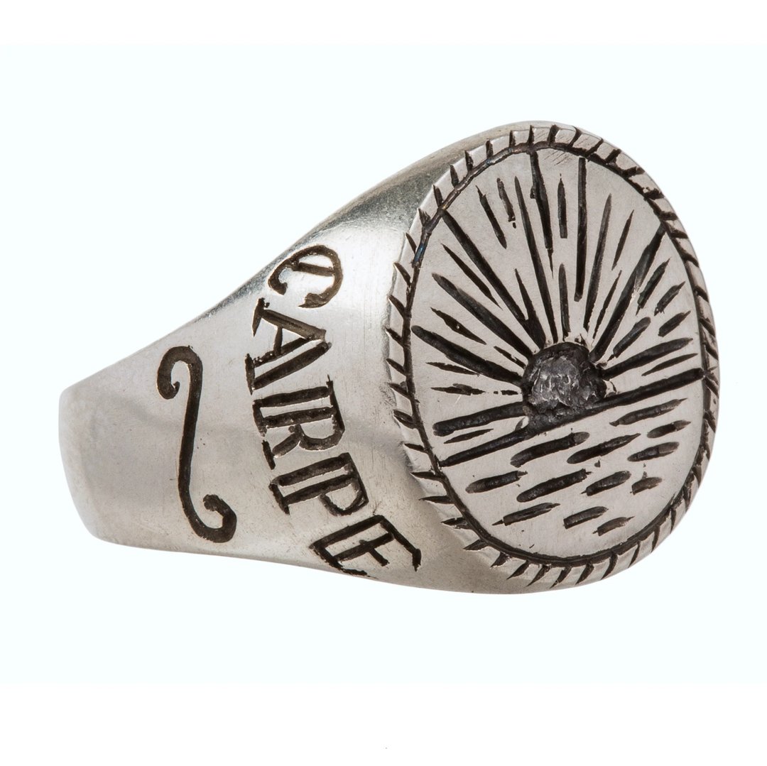 手工纯银日出印章戒指 - LHN Jewelry - 戒指 - 纯银 银色
