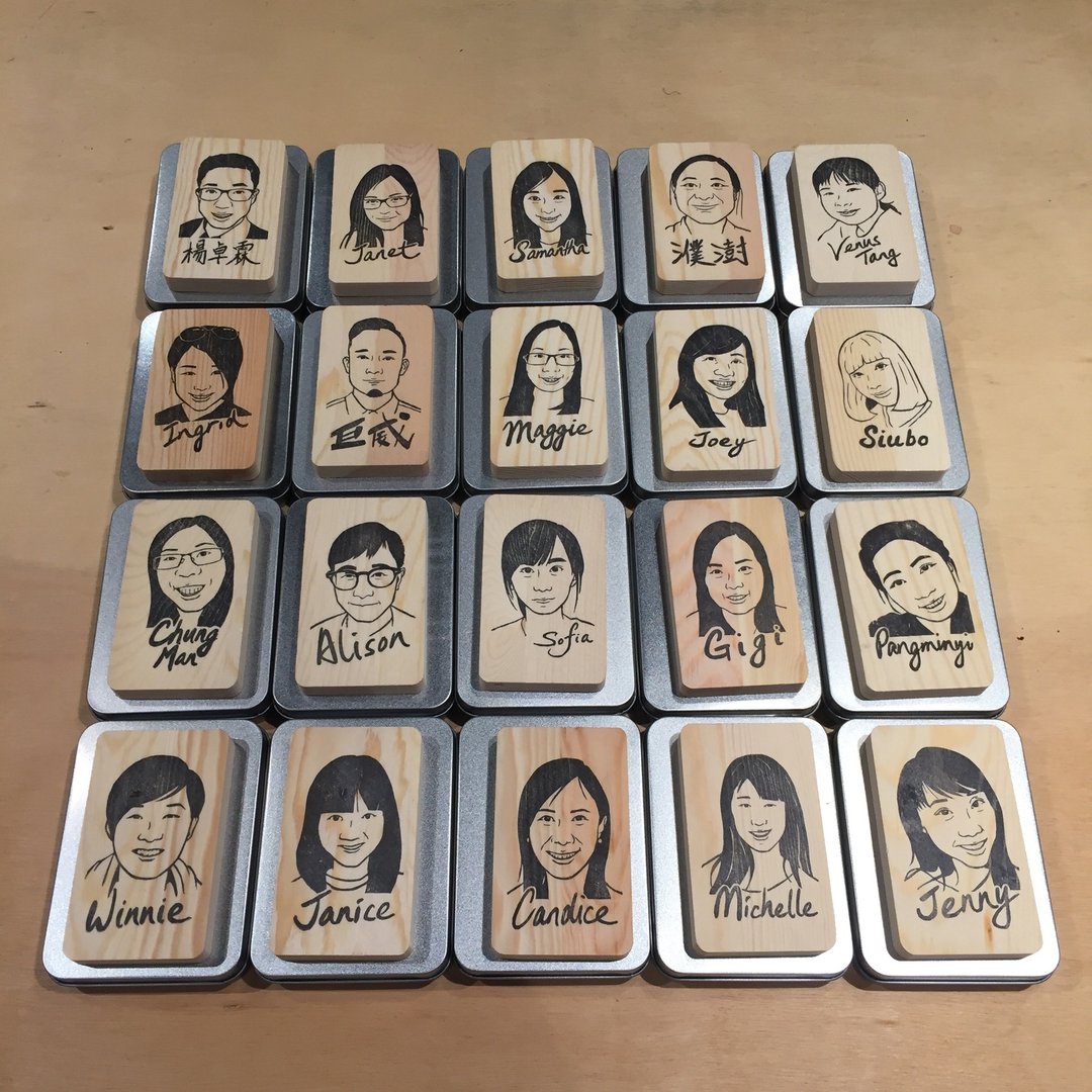 定制化手绘人像橡皮印章-单人 或 双人 - 印章/印台 - 橡胶 