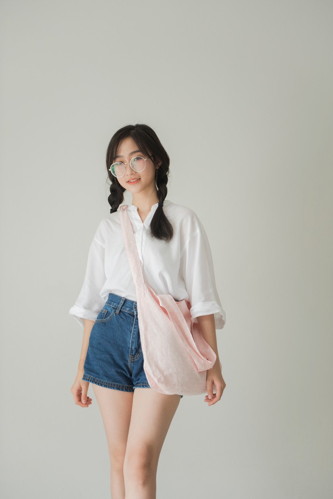 Pink Polka Dot 2 Ways Linen Tote Bag - 侧背包/斜挎包 - 亚麻 粉红色