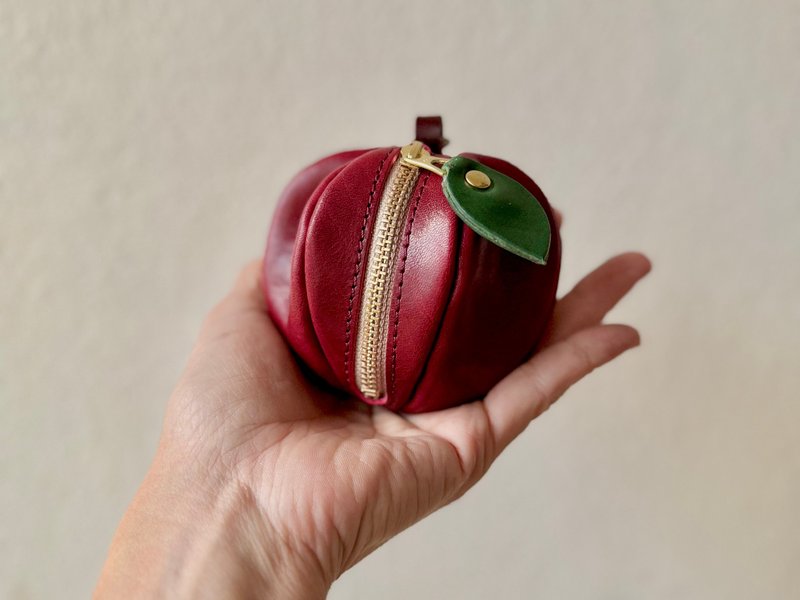 革果实 迷你小包 苹果 宵红 - 吊饰 - 真皮 红色