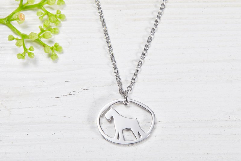 雪纳瑞项链 -狗狗小印章系列- 抗敏医疗钢 - 项链 - 不锈钢 银色