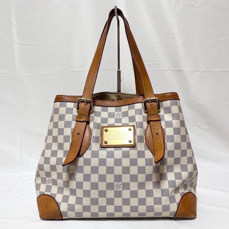 正品 Louis Vuitton 路易威登 Hampstead MM 手提包 Damier Azur N51206 二手 - 手提包/手提袋 - 其他材质 