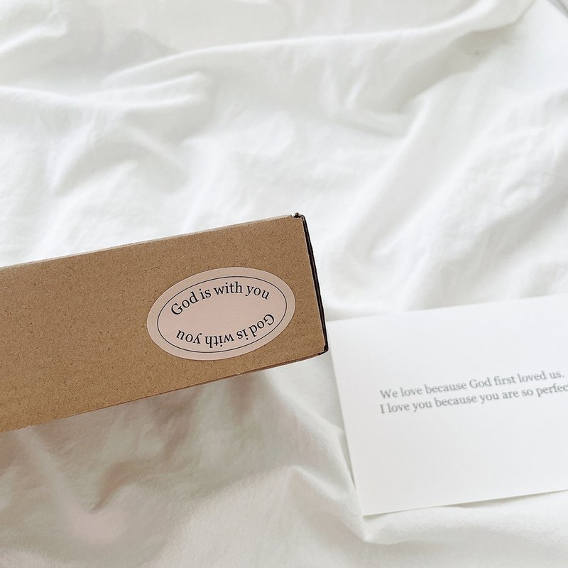 JIN CHA GOD-椭圆贴纸 God is with you/基督/福音/幸福小组/手帐 - 贴纸 - 纸 