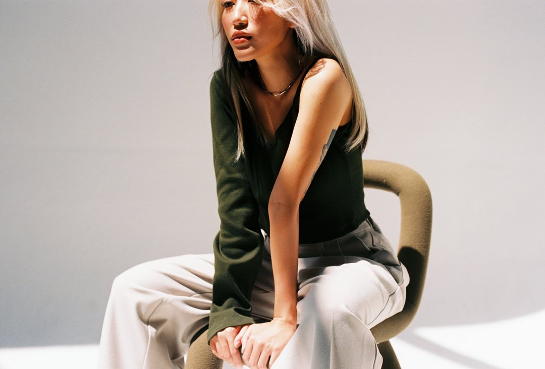 Two ways rib knit top - 女装 T 恤 - 其他人造纤维 蓝色