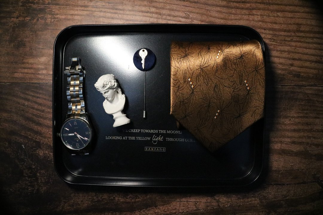 金黄色蒲公英花纹领带正装英伦绅士necktie - 领带/领带夹 - 丝．绢 金色