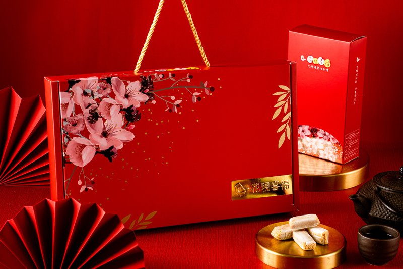 【中秋礼盒快速出货】花现喜福│娃娃酥│迎春喜福礼盒 - 零食/点心 - 新鲜食材 红色