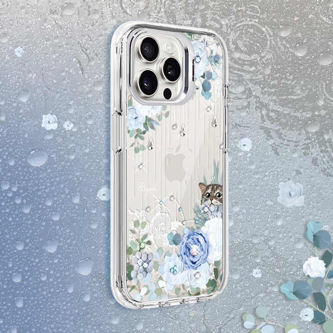 iPhone 全系列 防震双料隐形立架水晶彩钻手机壳-听雨眠 - 手机壳/手机套 - 其他材质 多色