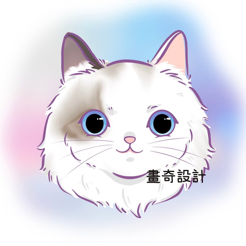 似颜绘 定制化 宠物画 Q版宠物 卡通Q版 宠物绘制 生日礼物 插画 - 订制画像 - 其他材质 