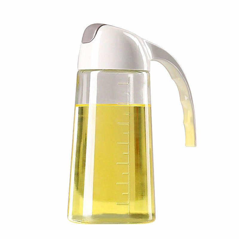 diseno 厨房自动开合玻璃油壶 630ml - 灰色 - 厨房用具 - 玻璃 银色