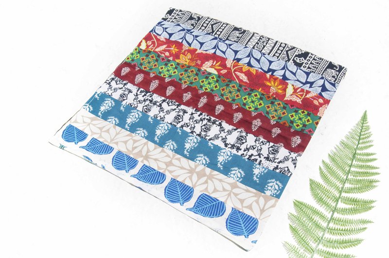 手工方巾 拼布方巾 印花方巾 印度木刻印方巾-行走自然植物森林 - 丝巾 - 棉．麻 多色