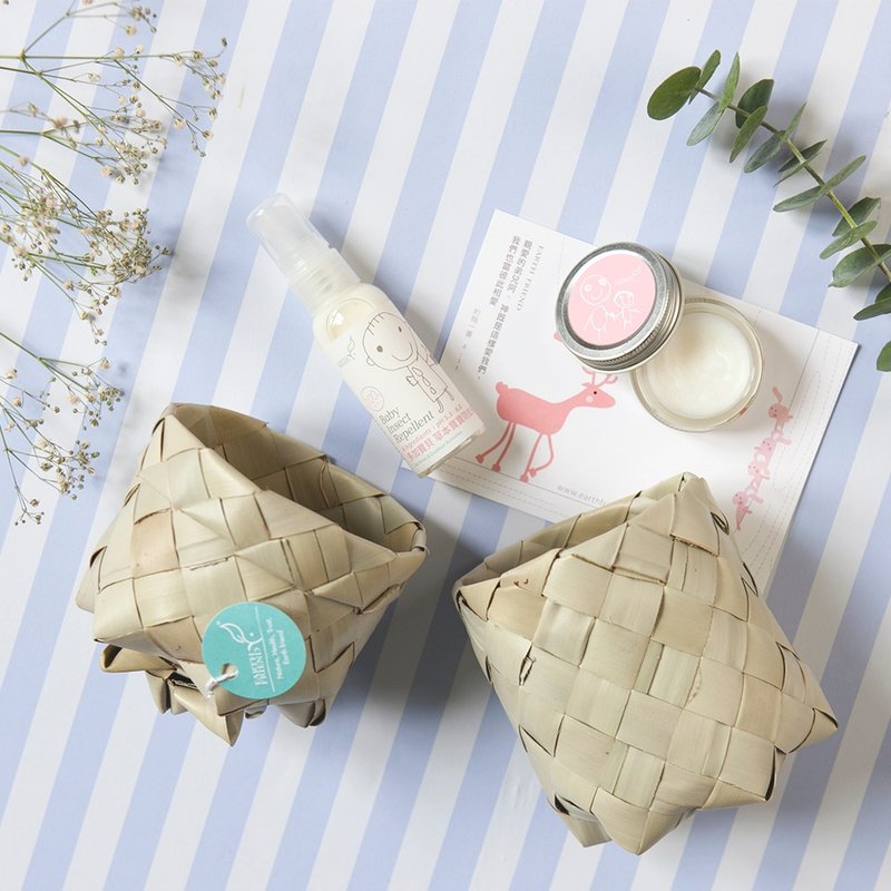 走春防蚊必备 防蚊喷雾+草本修护舒缓膏-糖棕叶编织罐装 - 防蚊用品 - 植物．花 白色