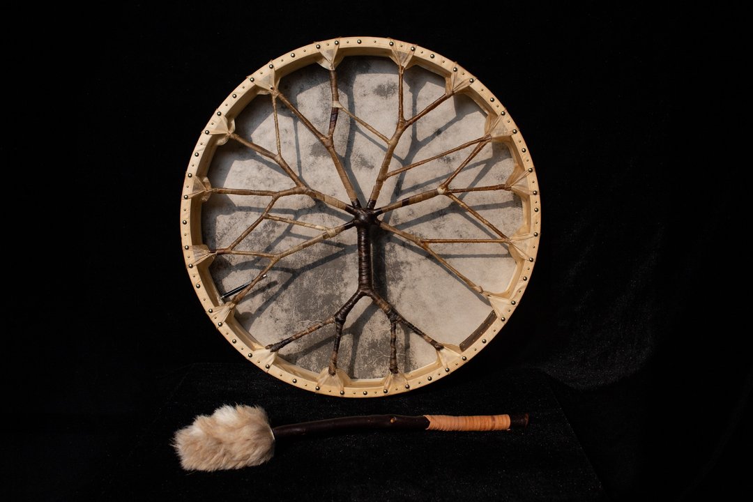 生命之树 萨满鼓 Ritual drum 纯手工制作 shamanic 大自然 疗愈 - 吉他/乐器 - 真皮 