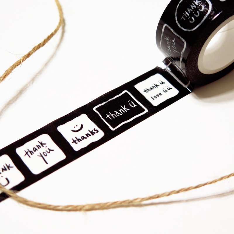 把谢谢挂嘴边  thank you #2 - B / 纸胶带 - 纸胶带 - 纸 黑色