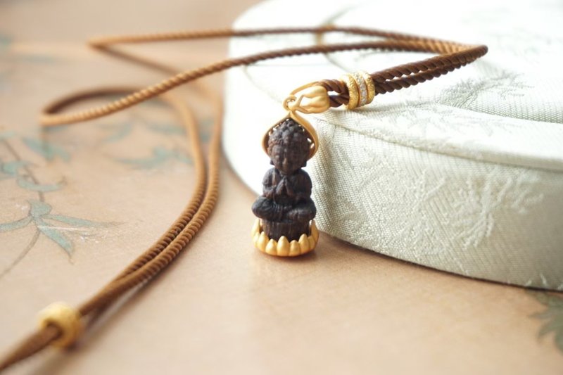 天然奇楠沉香宝宝佛项链吊坠天然高品质奇楠沉香精雕宝宝佛如意圈 - 项链 - 玉石 