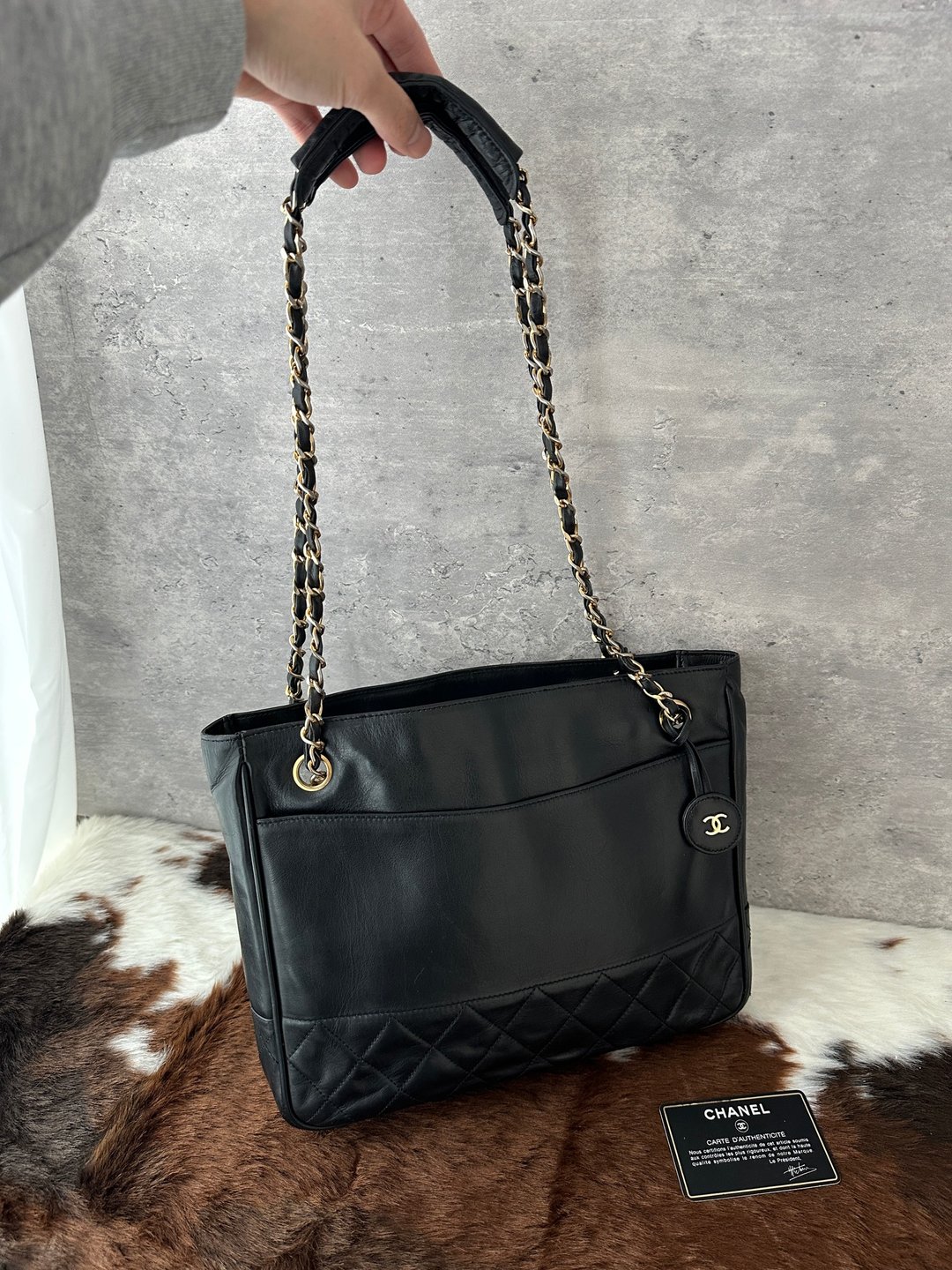 中古包 CHANEL 香奈儿 黑金链条肩背包 - 手提包/手提袋 - 真皮 黑色
