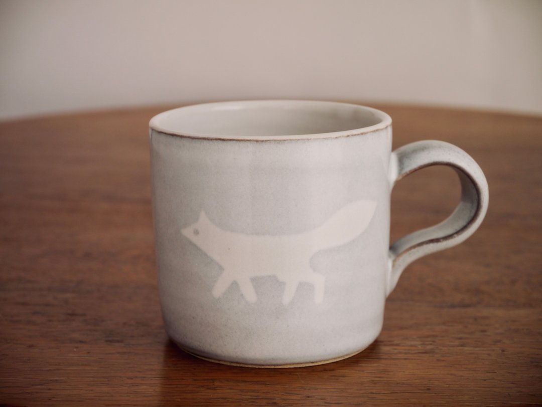 Pottery fox Mug (Medium) - 咖啡杯/马克杯 - 陶 灰色