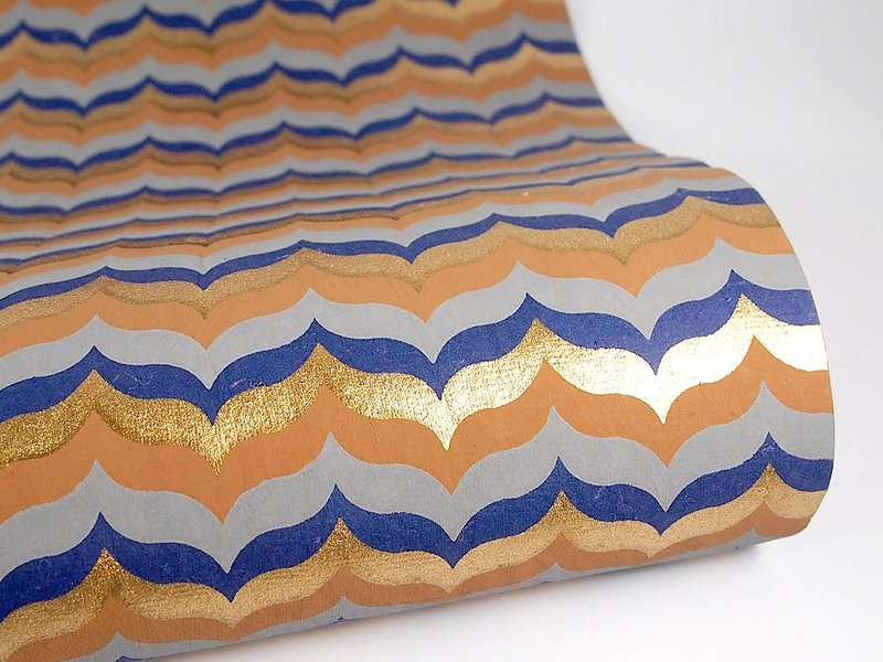 Shizen 蓝彩绘图腾 手工包装纸 - 包装材料 - 纸 蓝色