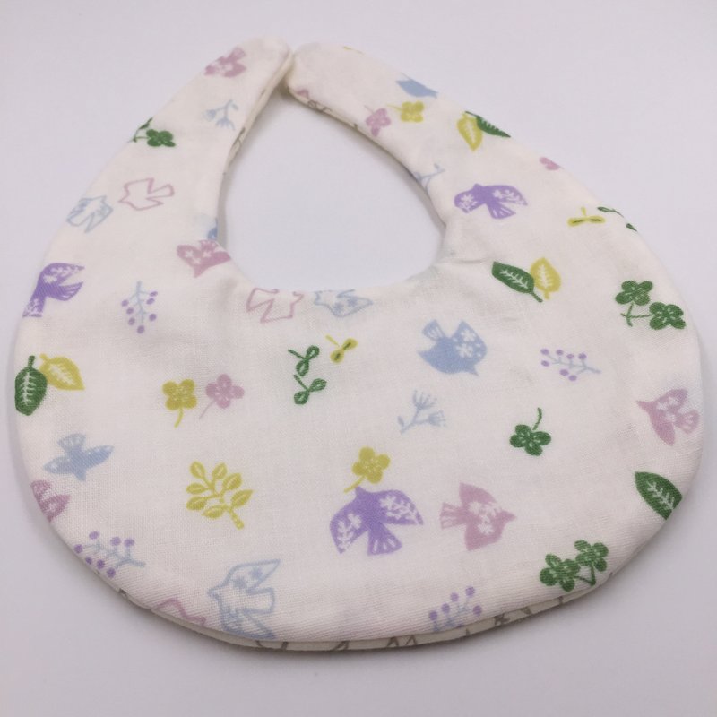 幸运飞鸟围兜 二重纱 口水巾  弥月礼 - 围嘴/口水巾 - 棉．麻 多色