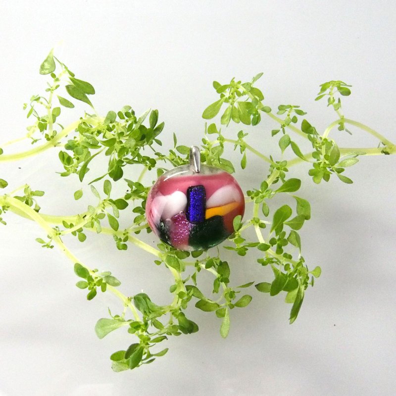 手工窑烧琉璃坠子 - 马赛克拼贴 - 项链 - 琉璃 多色