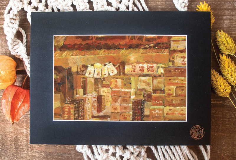 【加密明信片】香港油麻地果栏-旅游礼物/装饰画卡/手绘风 - 卡片/明信片 - 纸 多色