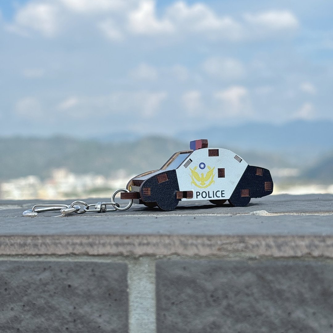 3D组合钥匙圈 警车 - 零件/散装材料/工具 - 木头 多色
