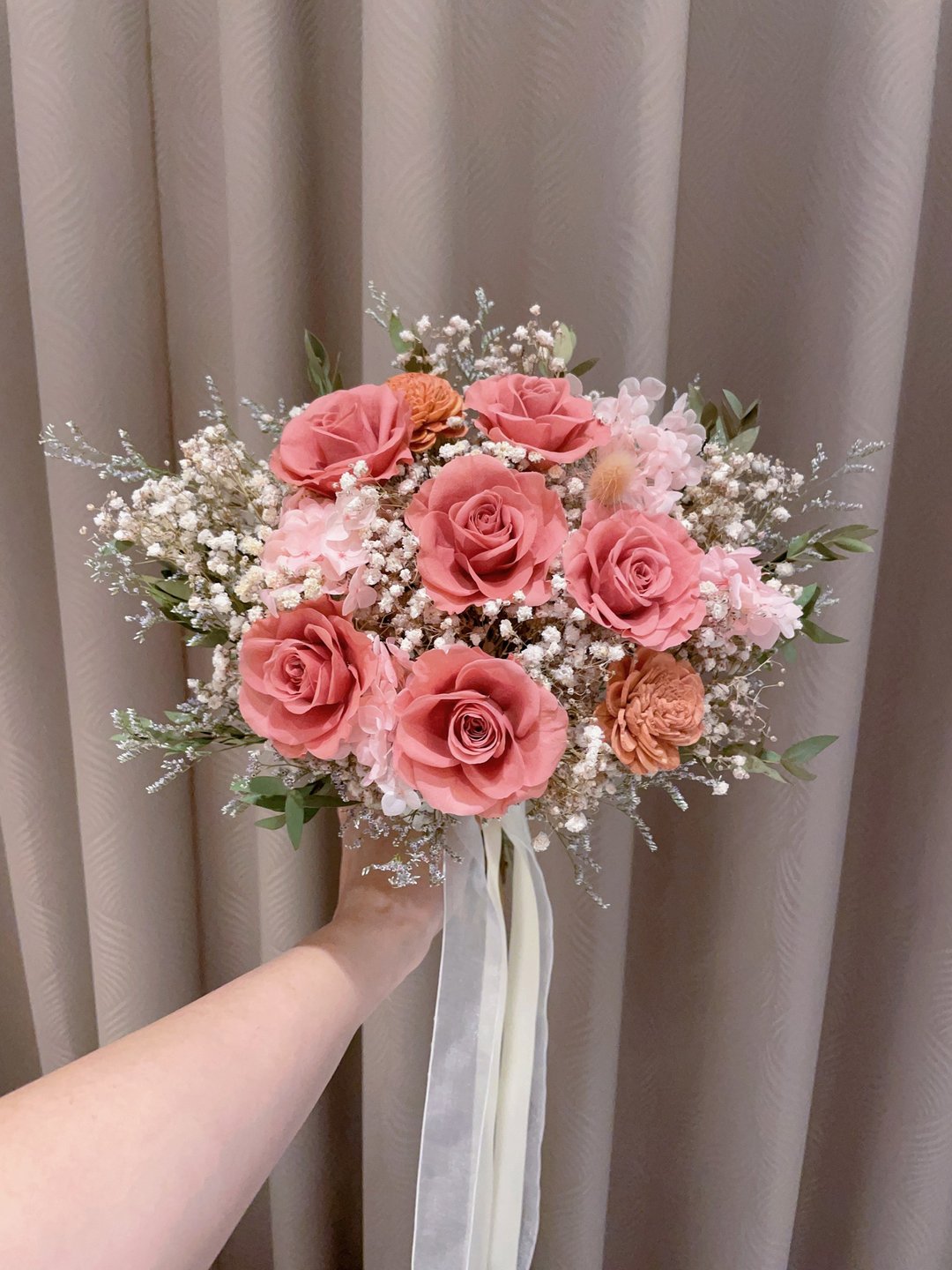 烟熏玫瑰永生花捧花 结婚捧花 定制捧花 拍照捧花 登记捧花 - 干燥花/捧花 - 植物．花 多色
