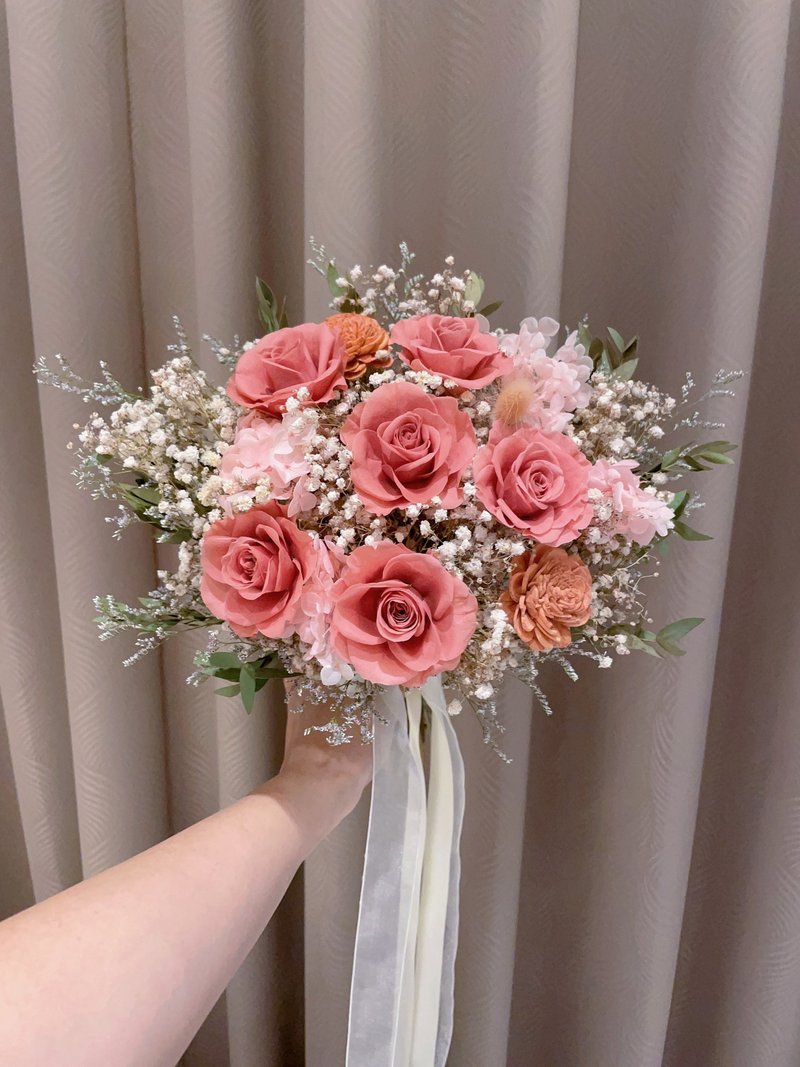 烟熏玫瑰永生花捧花 结婚捧花 定制捧花 拍照捧花 登记捧花 - 干燥花/捧花 - 植物．花 多色