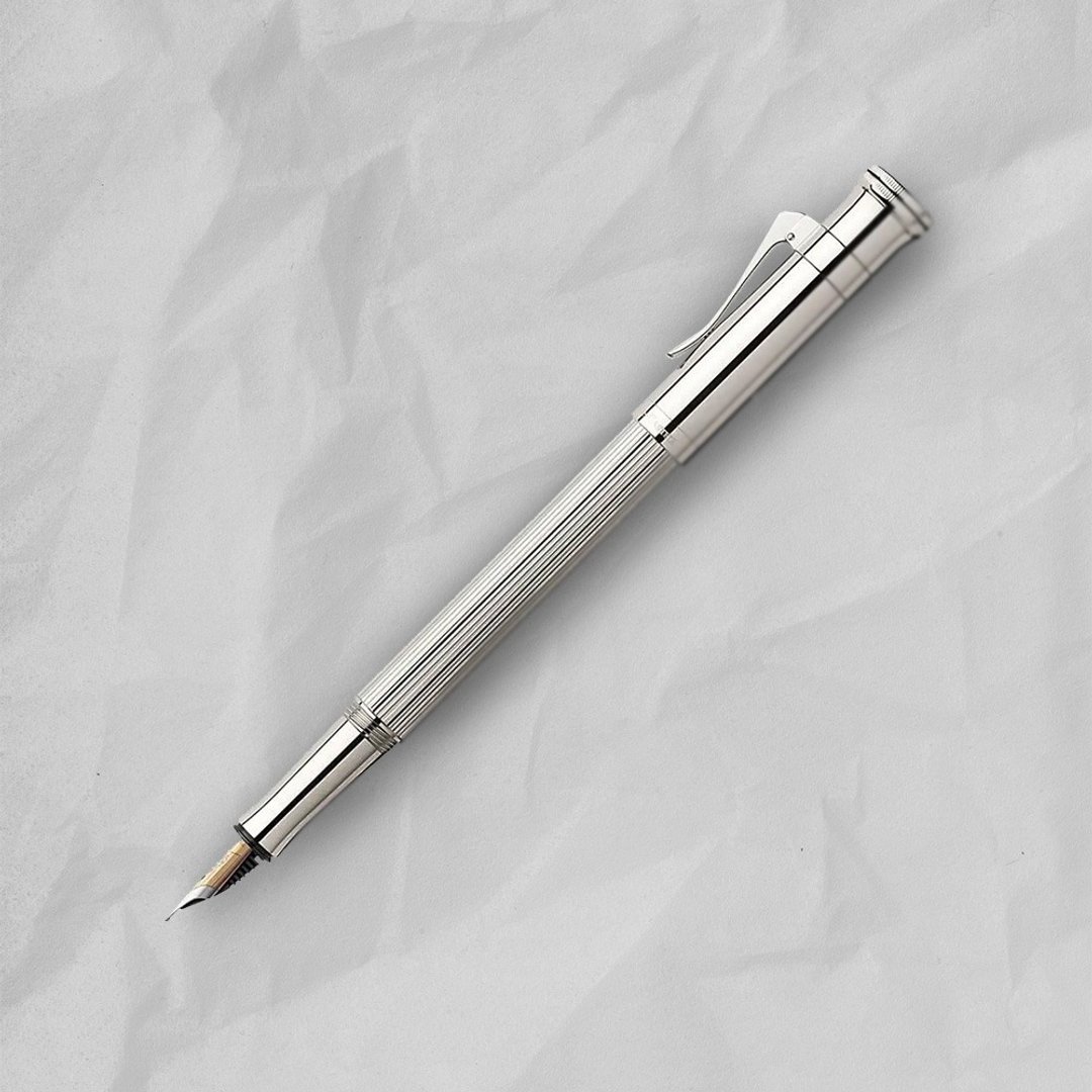 【Graf von Faber-Castell】经典系列925纯银钢笔 F尖 VIP刻字 - 钢笔 - 其他金属 银色