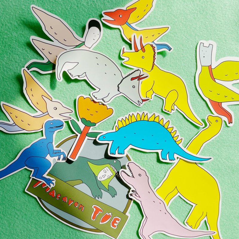 恐龙季 大贴纸快乐全餐 12入 每款各1 - 贴纸 - 纸 多色