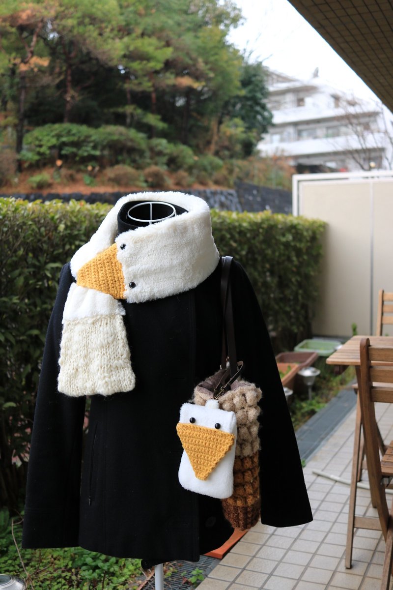 Duck's Eco Fur Loop Scarf - 围巾/披肩 - 其他材质 白色