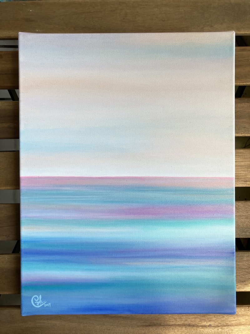 海洋绘画 宁静漂浮3 - 订制画像 - 棉．麻 多色