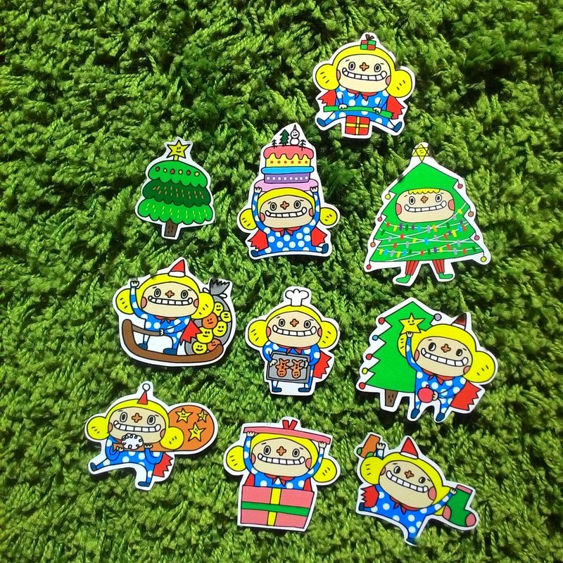 花大鼻圣诞贴纸组-准备圣诞节(没有外壳) - 贴纸 - 纸 多色