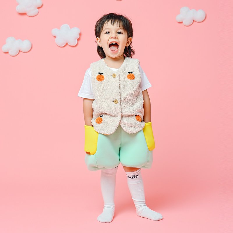 轻绒毛背心-羊羔绒保暖秋冬季童装 无袖手工制作 过年春节亲子装 - 童装外套 - 棉．麻 
