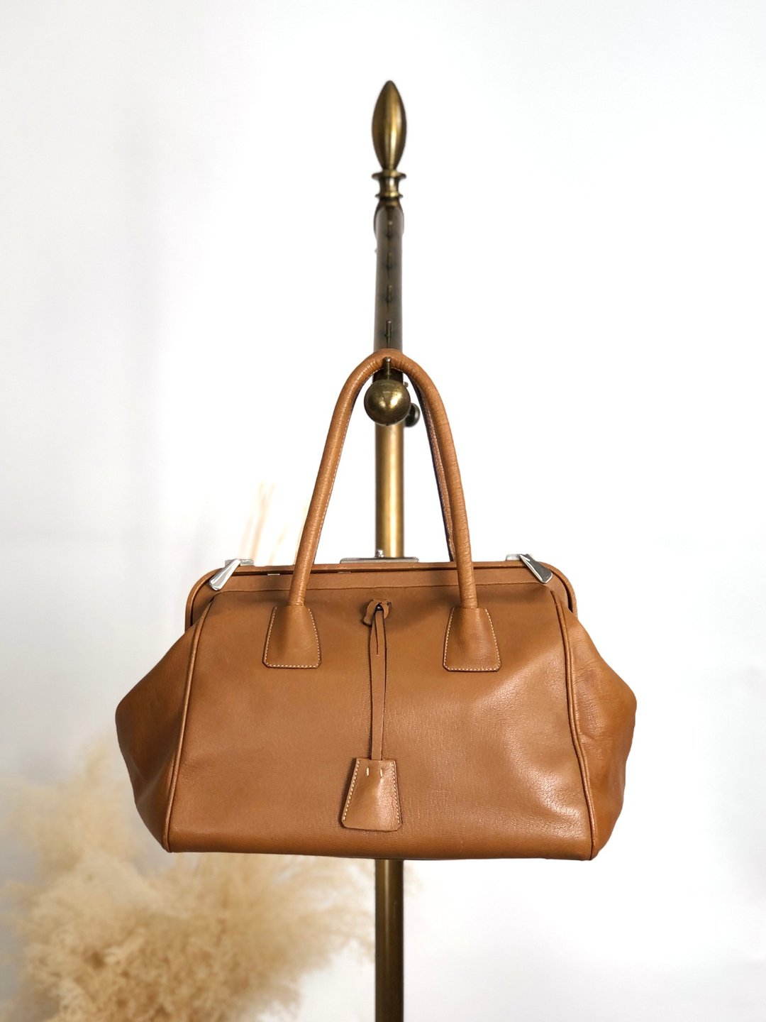 【日本直送 名牌中古包】PRADA 普拉达 手提包 棕色 医生包 皮革 锁头 vintage 古着 d6nuka - 手提包/手提袋 - 真皮 咖啡色