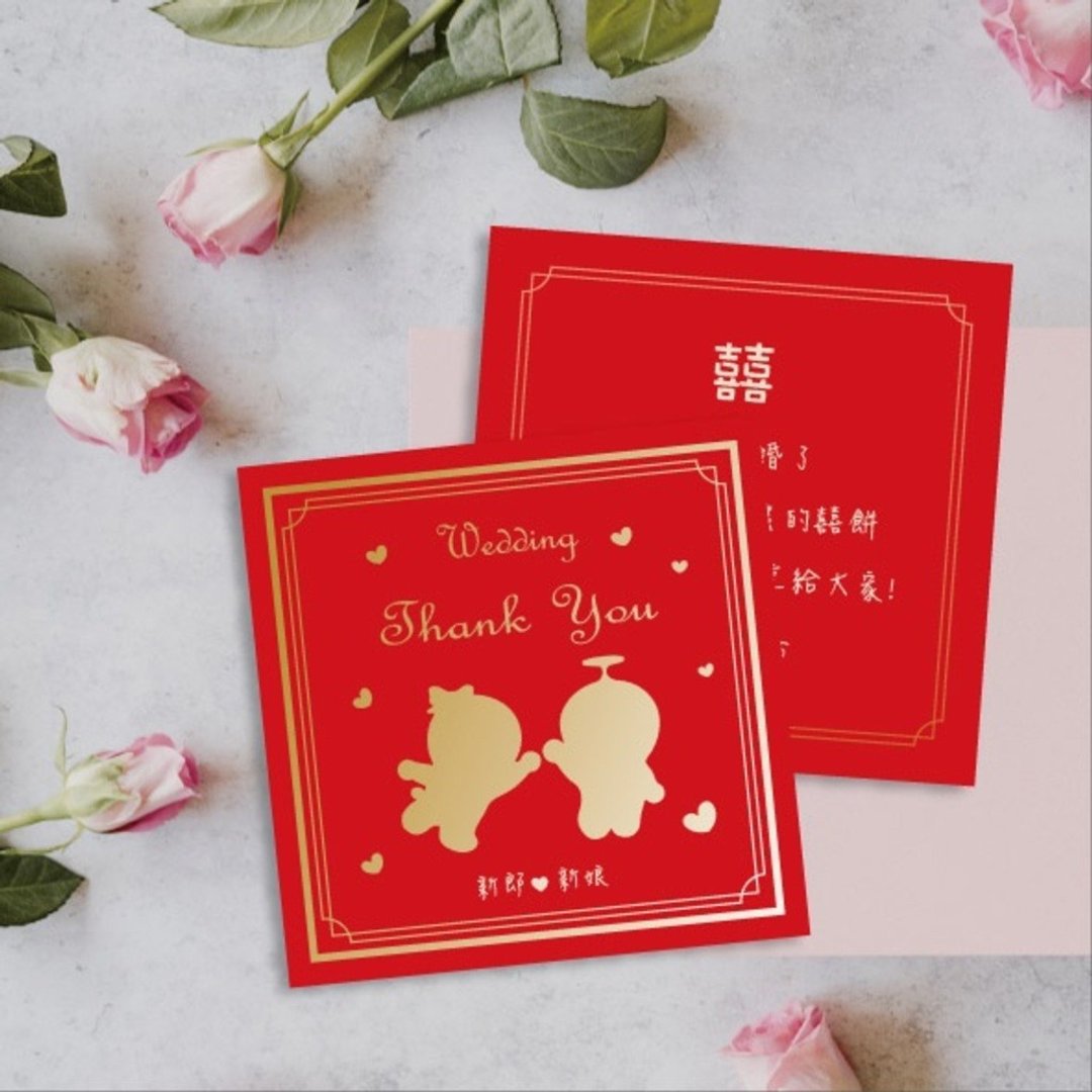迪士尼 Disney 小叮当 多啦A梦 9x9cm -喜饼谢卡 礼金谢卡 双面 - 卡片/明信片 - 纸 多色