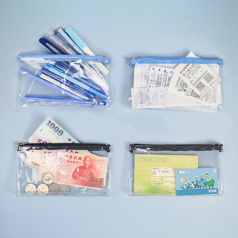 Chuyu 透明扁形考试笔袋/考生学生必备/考场专用/多功能分类收纳 - 铅笔盒/笔袋 - 塑料 透明