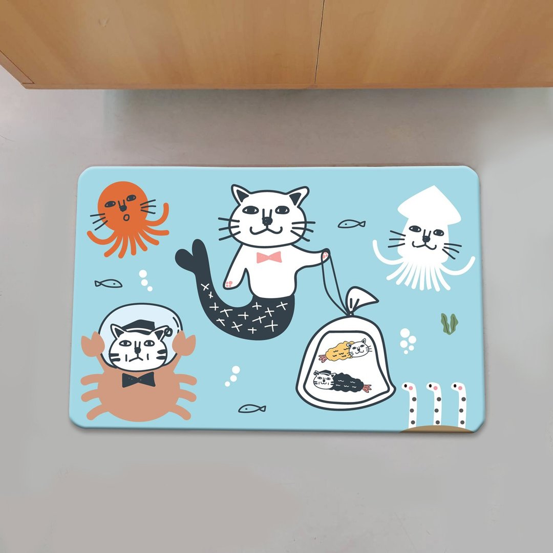 加厚仿羊绒 地毯 猫 - 地垫/地毯 - 其他材质 蓝色
