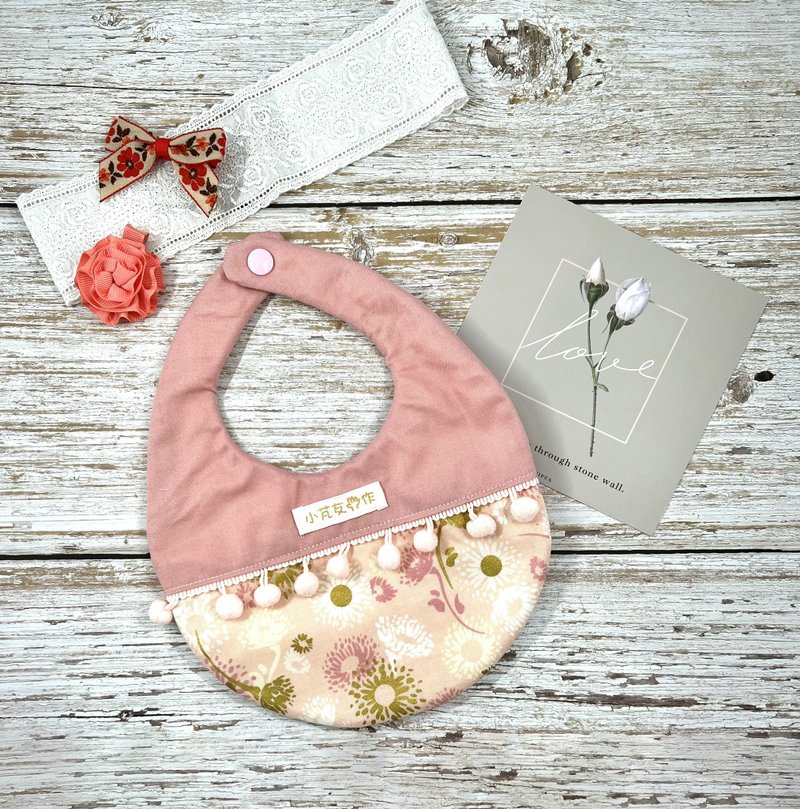 蛋蛋兜 六层纱围兜 粉色蒲公英 - 围嘴/口水巾 - 棉．麻 粉红色