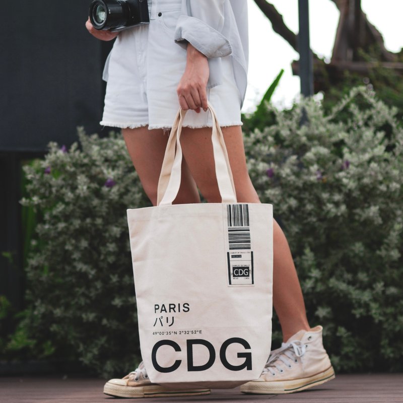 CDG PARIS - Canvas Tote Bag - Airport Edition - 其他 - 其他材质 白色
