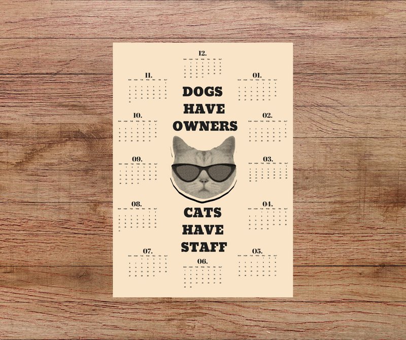 猫喵喵 2025 复古挂历数位下载 - 电子手绘真人画像/绘画/插画 - 其他材质 