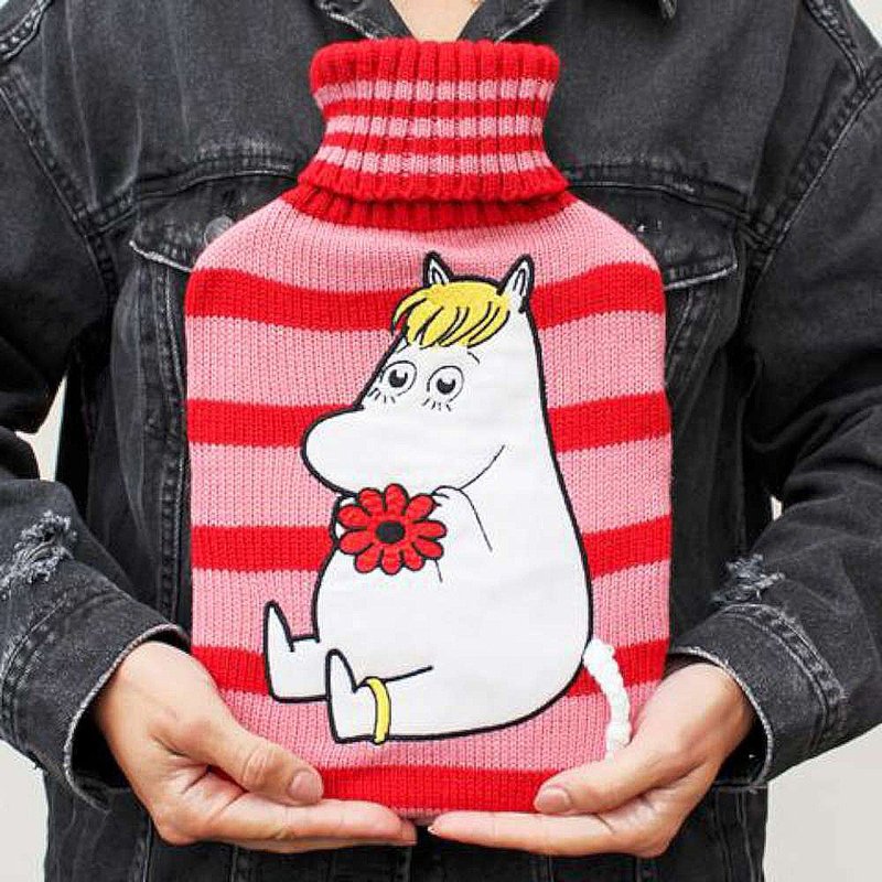 英国噜噜米Moomin姆米加水型保温橡胶热水袋1000ml(红色条纹款) - 保温瓶/保温杯 - 橡胶 红色