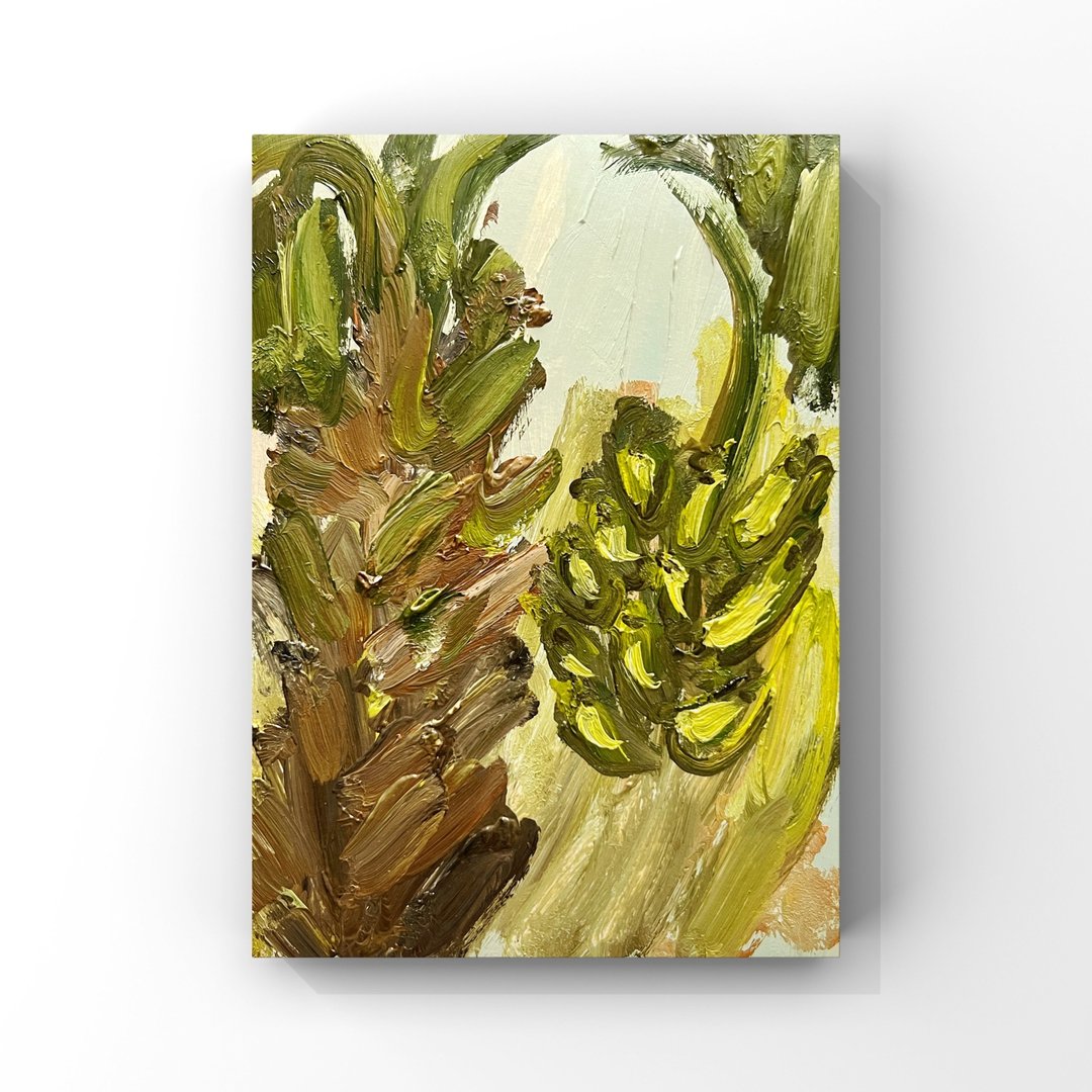 香蕉艺术 香蕉果实油画 香蕉树棕榈艺术 香蕉种植园艺术 - 海报/装饰画/版画 - 其他材质 绿色