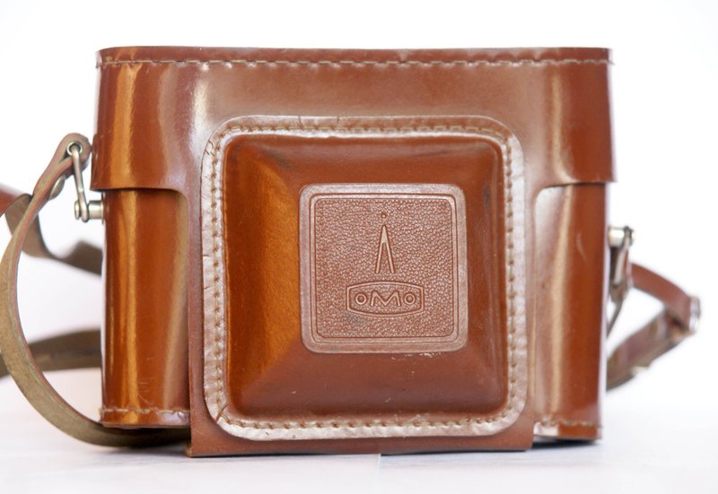 Smena-6 7 9 genuine hard case camera bag 1/4 with strap leather LOMO USSR - 相机 - 真皮 咖啡色