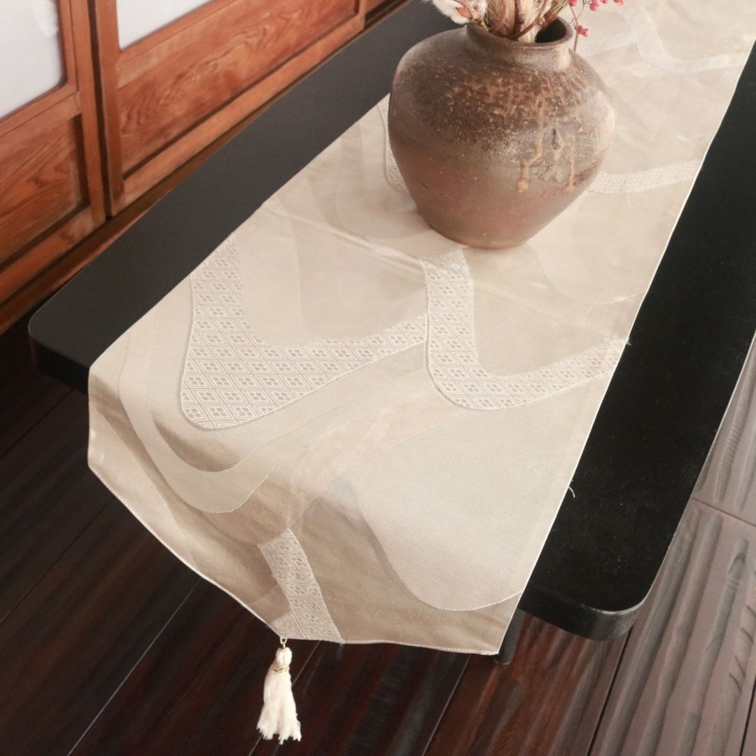 复古桌旗, 日本和服带布再利用, 独一无二居家饰品 - 其他 - 其他材质 银色