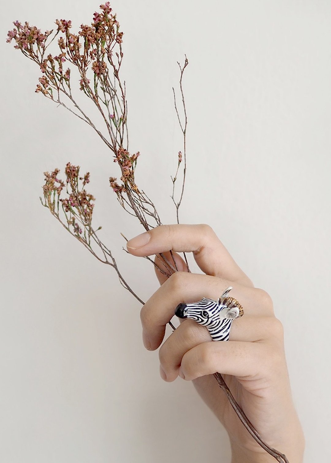 Frank, Zebra Ring. Safarica Collection, Safari , Animal Ring , Gift for her. - 戒指 - 其他金属 粉红色