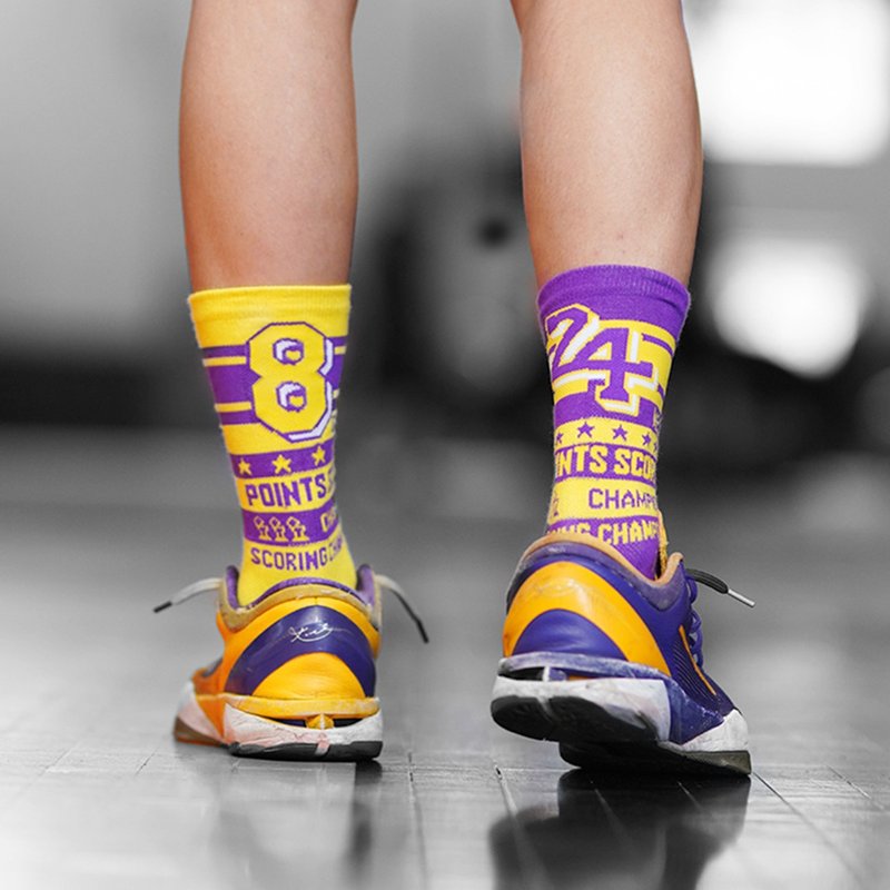 KOBE篮球袜 秋冬紫金湖人 曼巴24号8号运动袜 -N严选 - 男款靴子 - 棉．麻 黄色